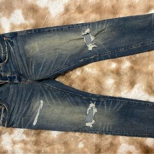 Distressed Purple Brand Blue Jeans